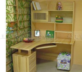 成都实木衣柜家具实木书柜书桌组合